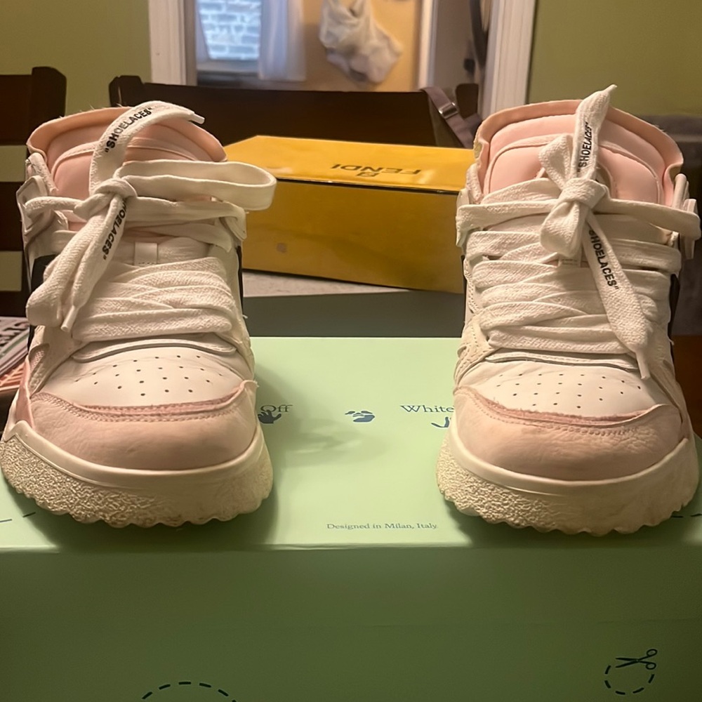 Off White Midtop Sponge Sneaker - image 1